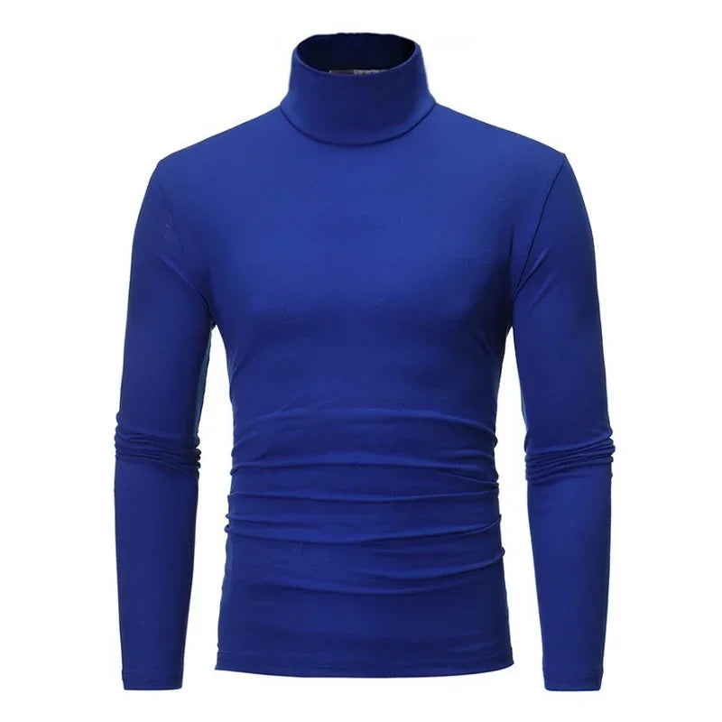 Spring Autumn Thin Men Pullovers Sweaters Turtleneck Knitted Sweater for Men Warm Clothing Male Sweaters Full Black White Tops