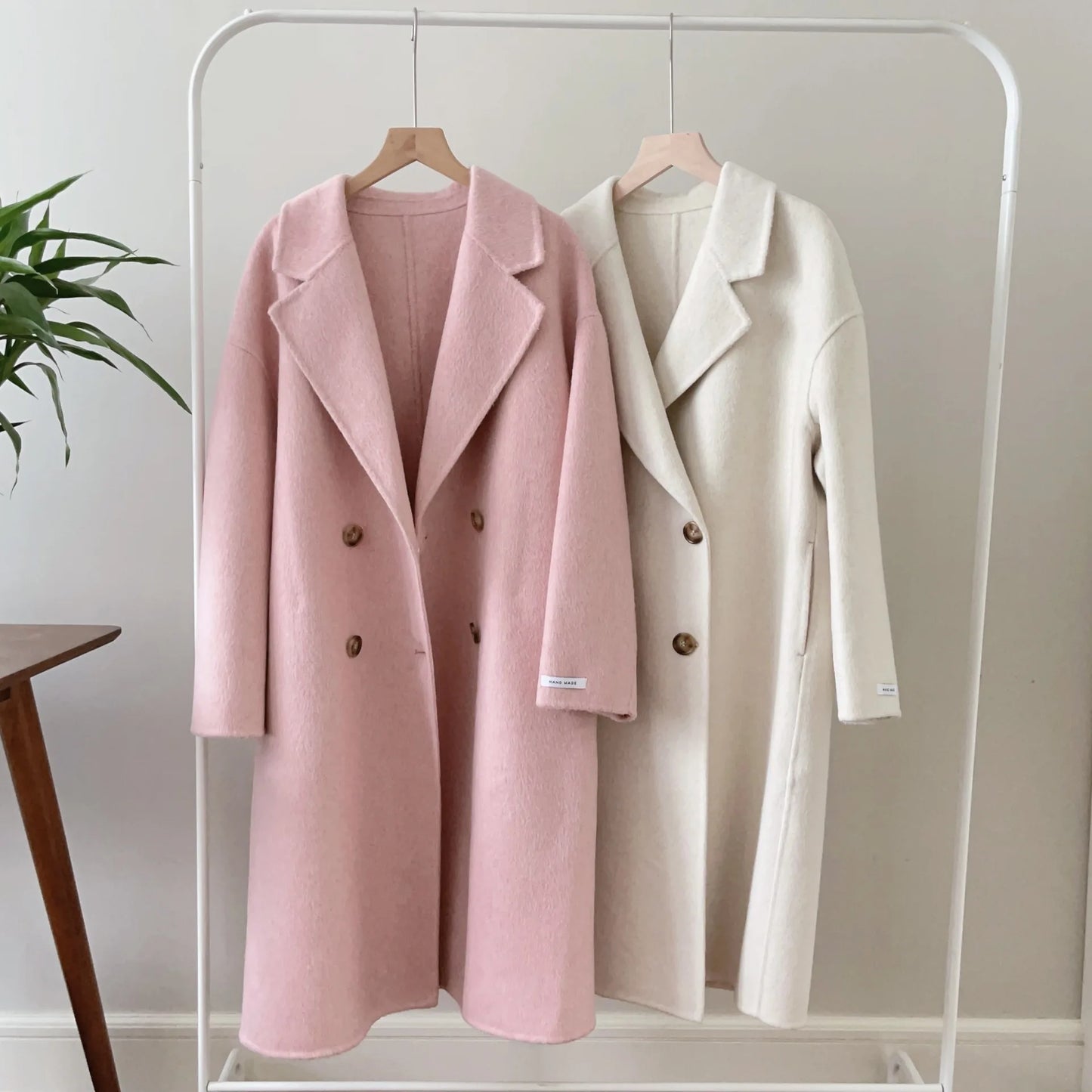 2025 Spring Women Drouble Breasted Woolen Coat Loose Style Cashmere Winter Clothes Long Coats Tops New