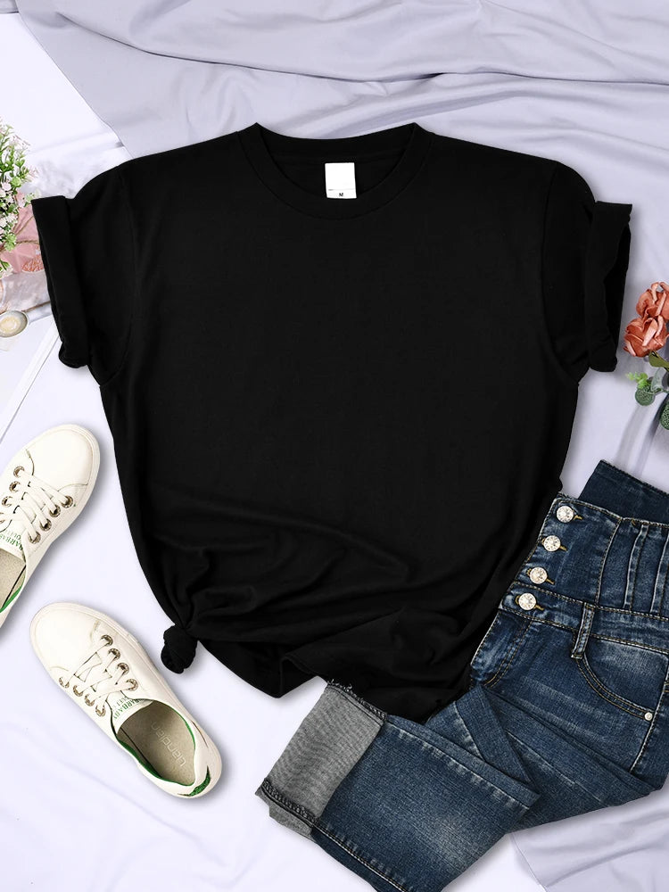 Summer Women Solid Color T-Shirts Comfortable All-Match Multicolor Clothes Loose O-Neck Short Sleeve Tees Casual Female Tops