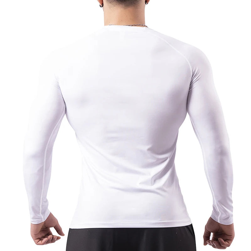 Bat Print Long Sleeve Compression Shirts for Men Gym Workout Running Tees Athletic Quick Dry Tshirts Tops Rash Guard Baselayers