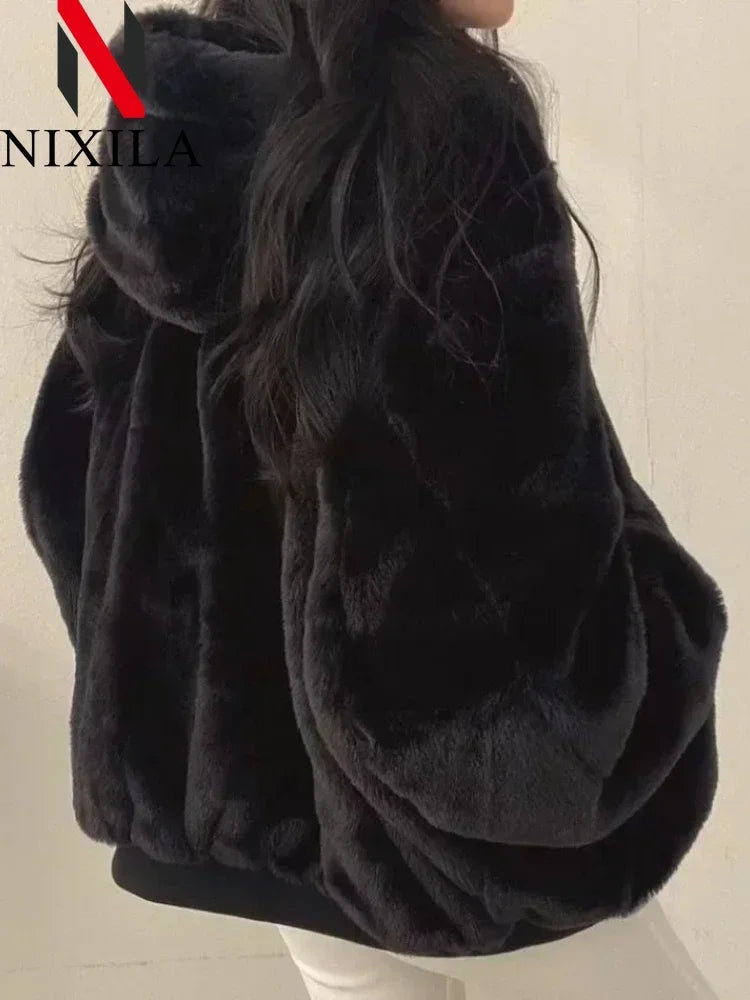New in Jackets for Women Thick Warm Parkas Oversized Double Sided Hooded Korean Fashion Casual Loose Zip Up Coat Female Clothes
