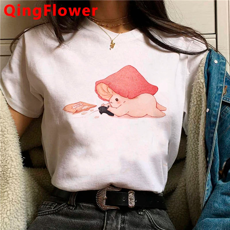 Kawaii Mushroom clothes women kawaii harajuku vintage t shirt graphic tees women streetwear