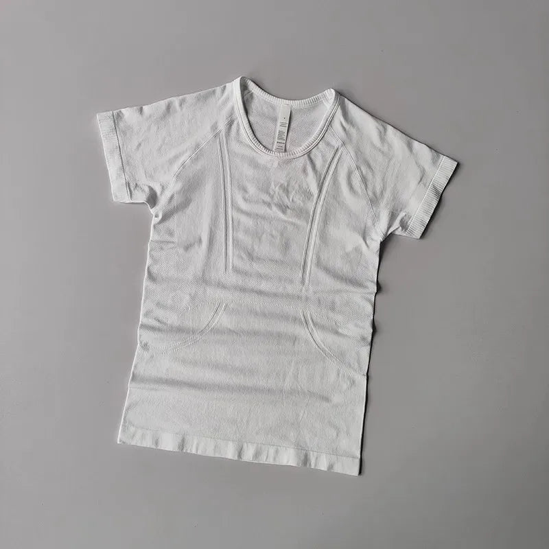 Summer Women's Short Sleeve Yoga T-Shirt Sports Shirt Gym Clothes Fitness Blouse Running Sweatshirt Casual Yoga Clothing Top