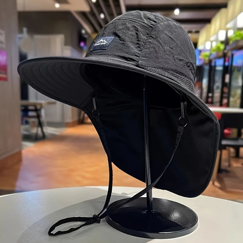 Durable Carbon Fiber Outdoor Sun Hat for Hiking, Camping, Golf & More - Non-Woven, Black