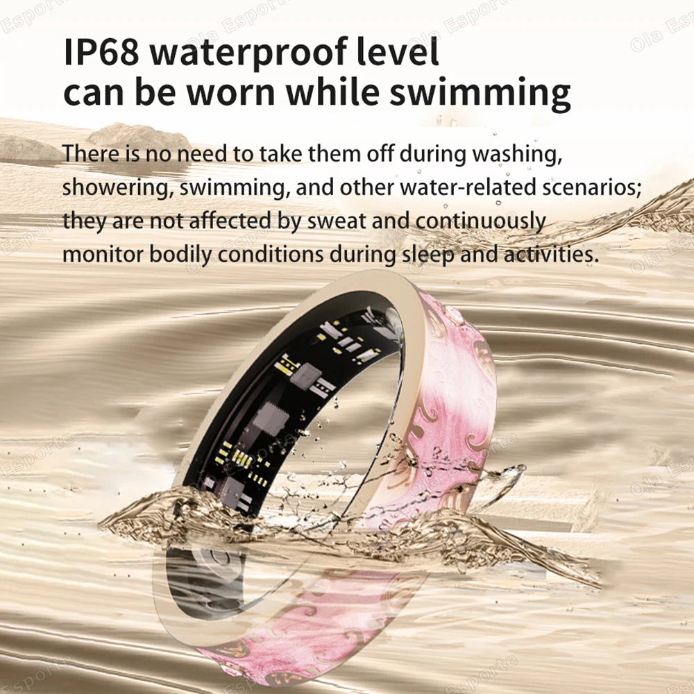 New Diamond Fashion Various Colors Available Women Smart Ring With Box Waterproof Lady ring Heart Rate Health Monitor Sport Ring