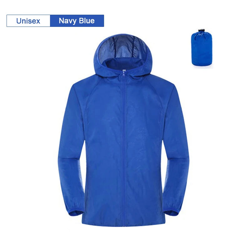 JNLN Camping Rain Jacket Men Women Waterproof Sun Protection Clothing Fishing Hunting Clothes Quick Dry Windbreaker With Pocket