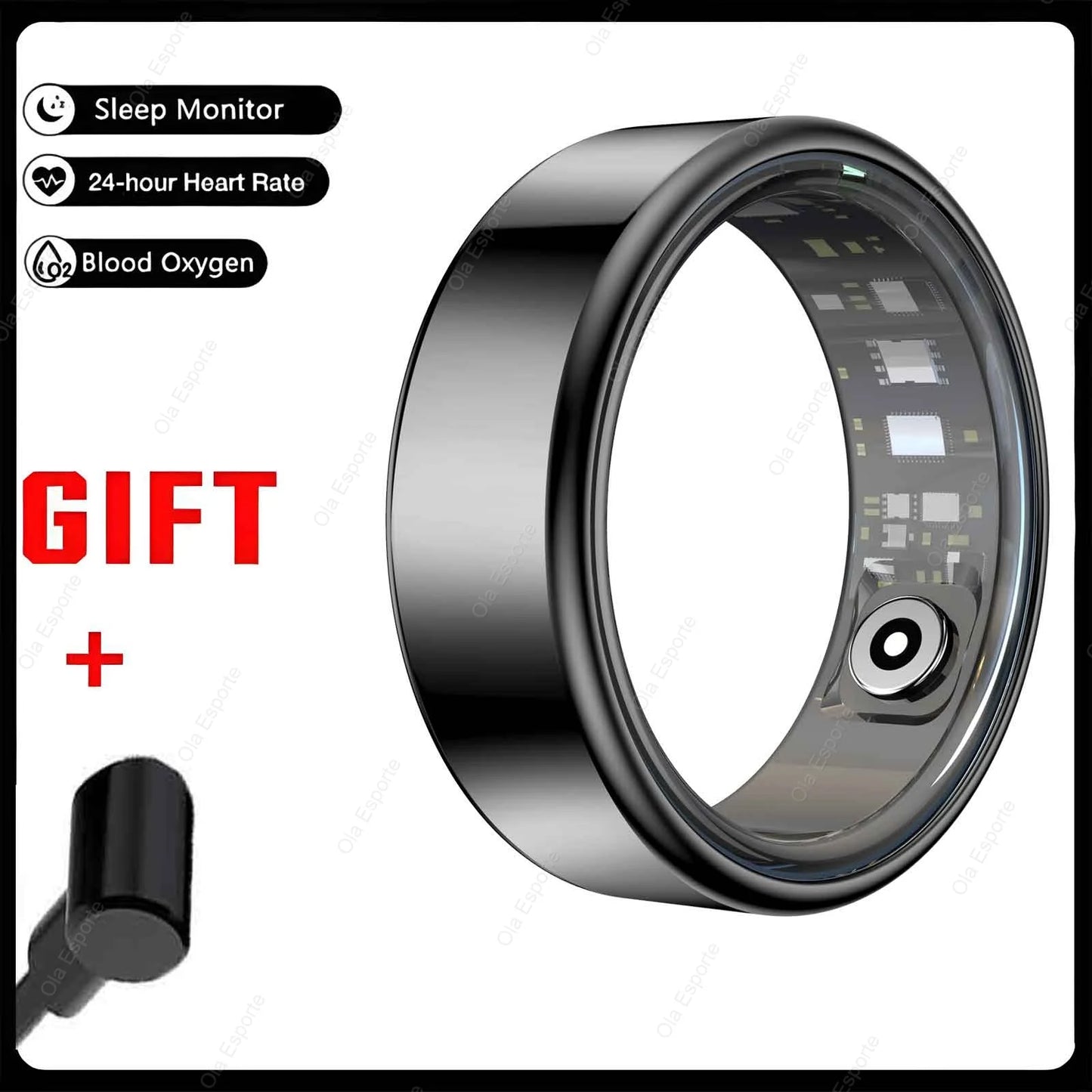 2026 New Multi-Functional Smart Ring Men Women With Charging Case Heart Rate Blood Oxygen Monitoring Waterproof For Android iOS