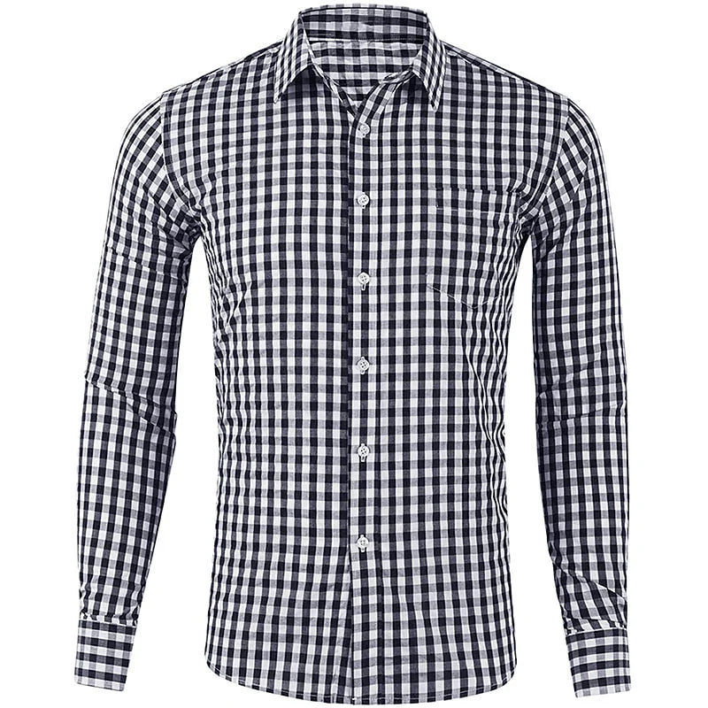 Men's Long Sleeve Shirt Casual Plaid Color Summer 3D Printed Lapel Shirt Summer New  Fashion Casual Men's Clothing Unisex Tops
