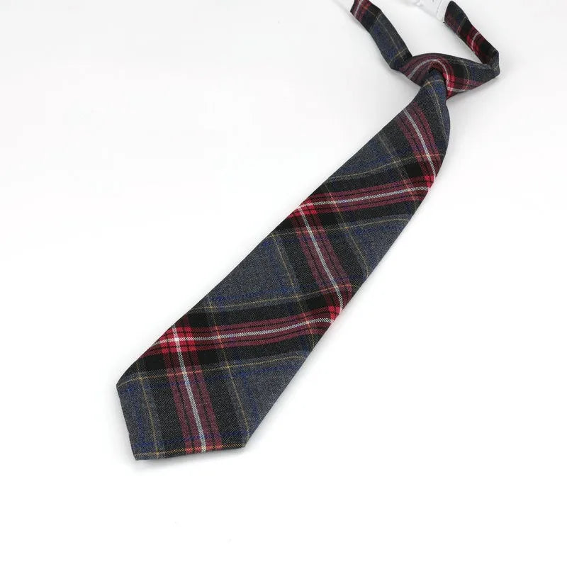 Lazy JK Ties Women Plaid Neck Tie Girls Japanese Style for White Shirts Uniform Cute Necktie Plaid School Boys Ties Accessories
