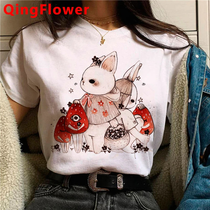 Kawaii Mushroom clothes women kawaii harajuku vintage t shirt graphic tees women streetwear