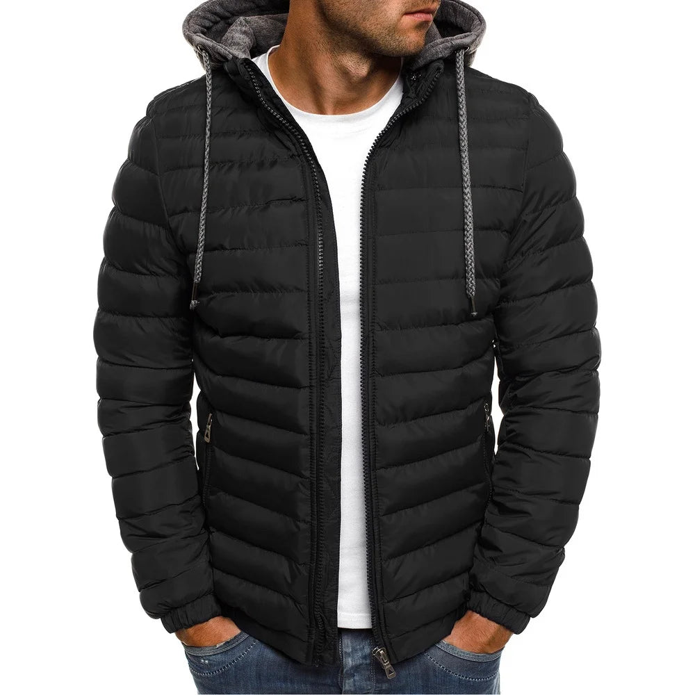 Male Loose Overcoat Clothing Outdoor Casual Sportswear Fashion Streetwear Style Hooded Warm Zipper Jacket 2025 Autumn And Winte