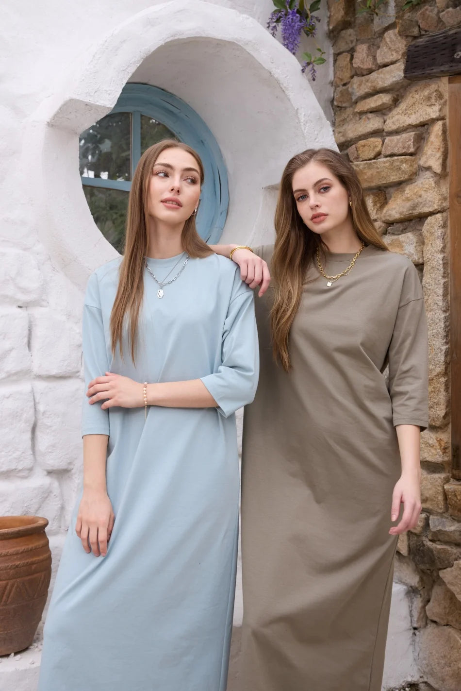 AS SS26 Fashion loose T-shirt dress + V neck T-shirt  + skirt  set casual style  woman clothes