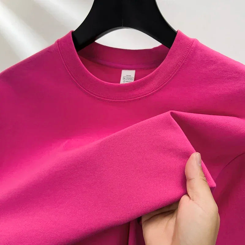 Summer  100% Pure Cotton Men's Short Sleeve Round Neck Fashionable Style Half Sleeved Top Breathable T Shirt Short Sleeve