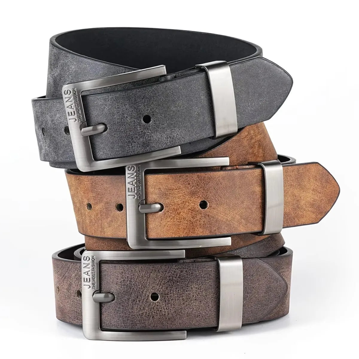 New Men's High-Quality PU Leather Belt Metal Pin Buckle Belt Leisure Business Waistband Fashionable Male Accessory Designer Belt