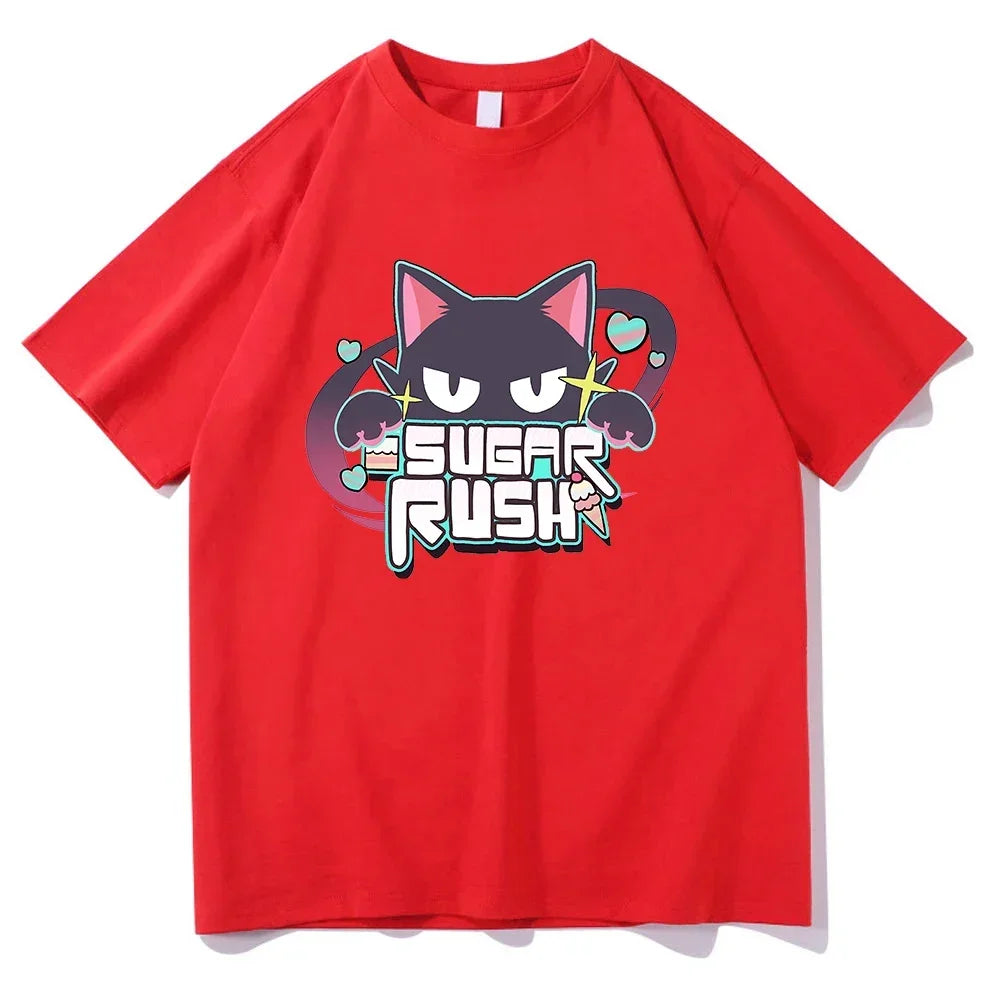 Blue Anime Archive T Shirts Sugar Rush Funny Women Clothing Unisex Streetwear Manga Cosplay Clothes Graphic T-Shirts