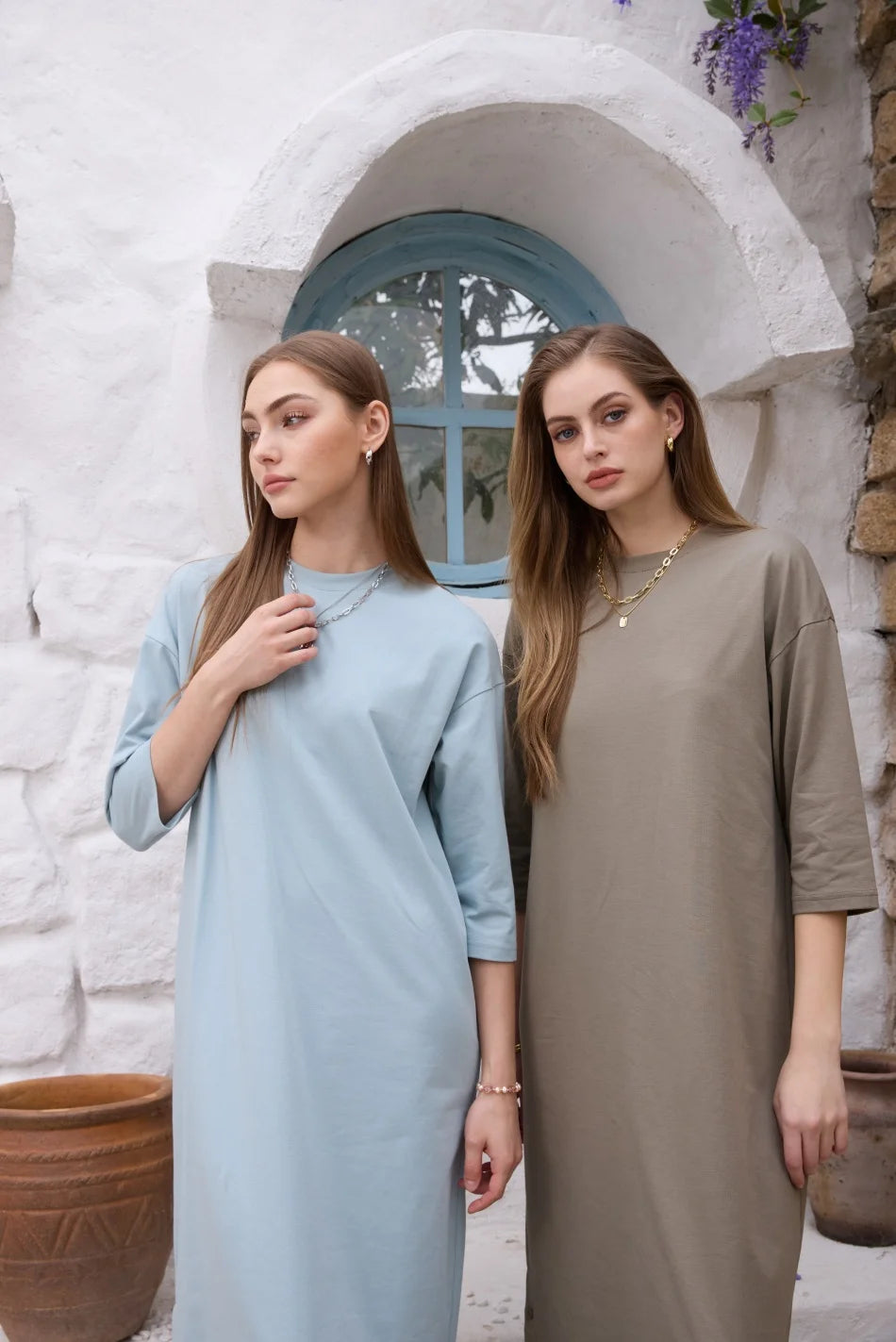 AS SS26 Fashion loose T-shirt dress + V neck T-shirt  + skirt  set casual style  woman clothes