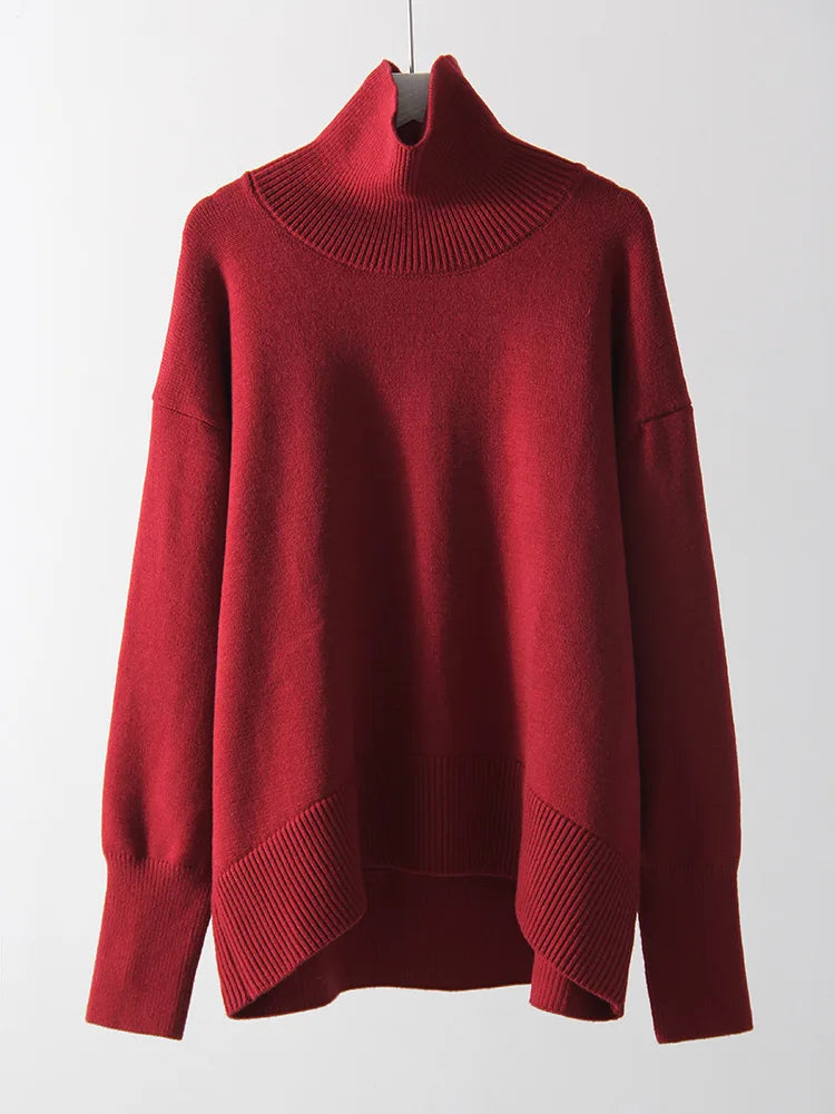 Winter Clothes Brown Sweaters Women Oversize Turtleneck Warm Pullovers Thick Sweaters For Women Oversized Sweater White Jumpers