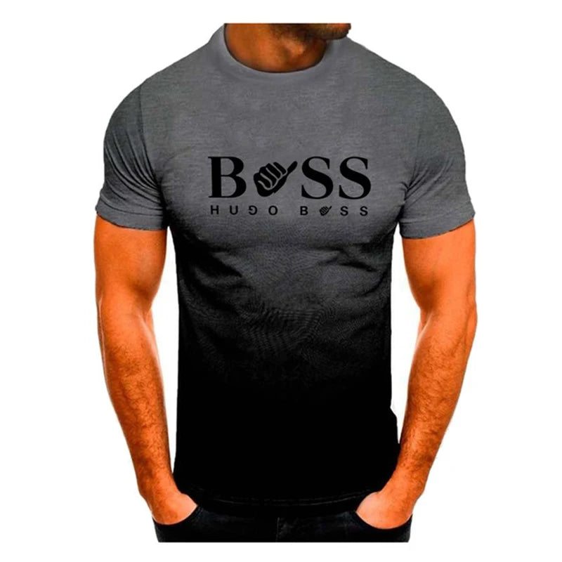 Summer Men's Clothing Whatever Print Short Sleeve Men Trend Products Sports Top Gym Tee Quick Dry T Shirt Male Gradient T shirts