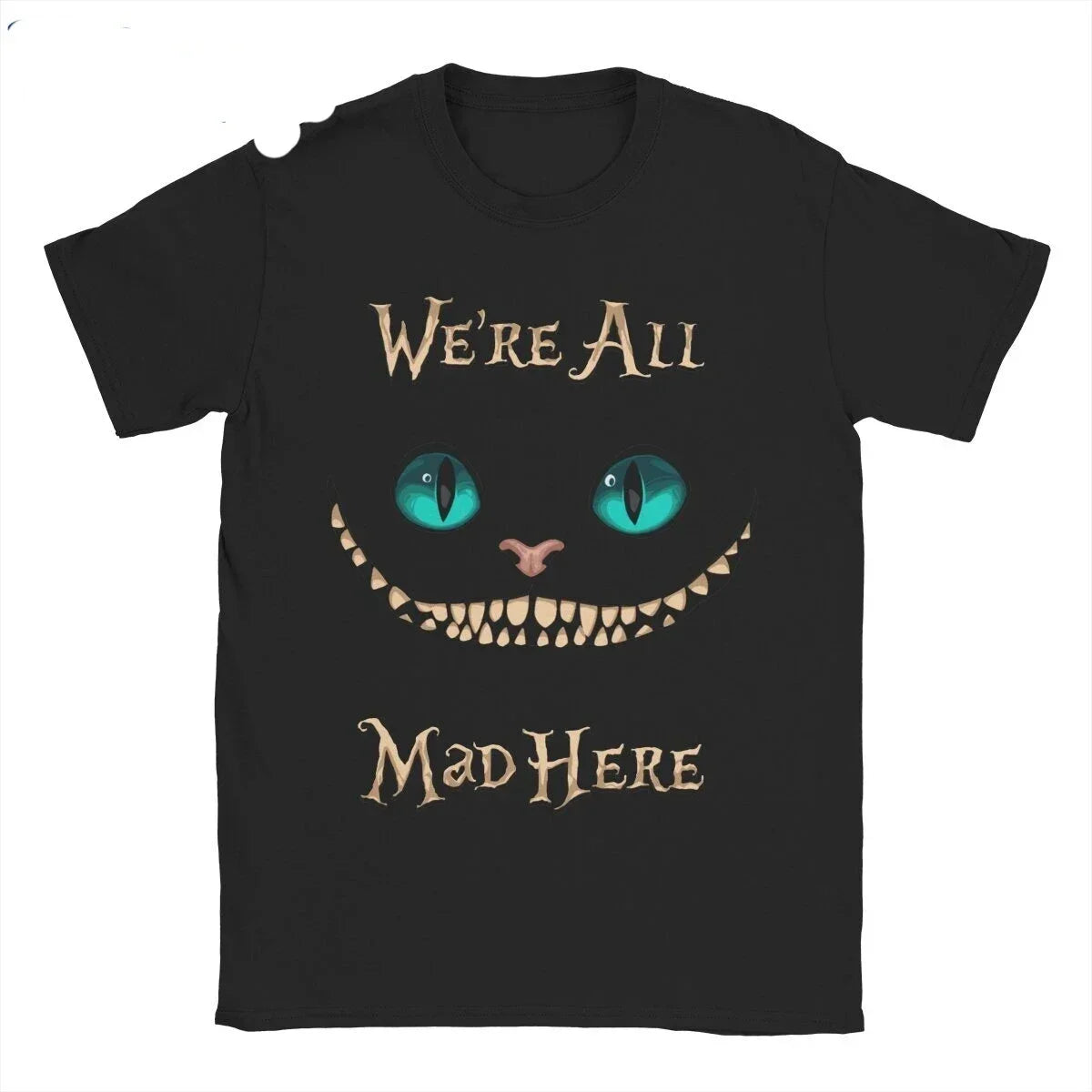 Women's Alice in Wonderland Cheshire Cat T Shirt Clothes Crazy Short Sleeve Crew Neck Tee Shirt Summer T-Shirt  Loose Y2k Top