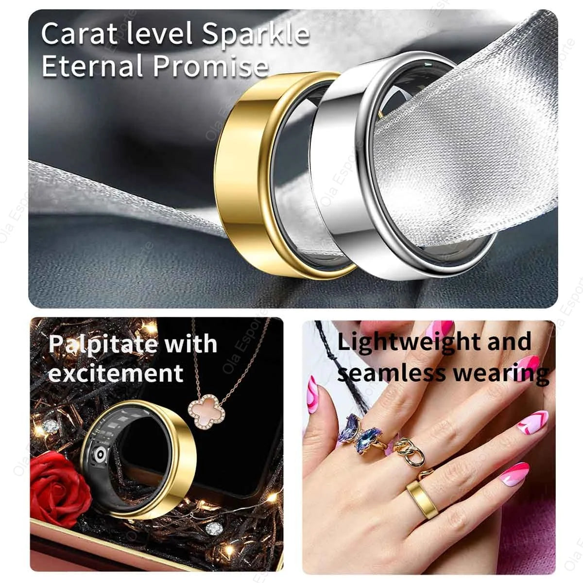 2026 New Multi-Functional Smart Ring Men Women With Charging Case Heart Rate Blood Oxygen Monitoring Waterproof For Android iOS