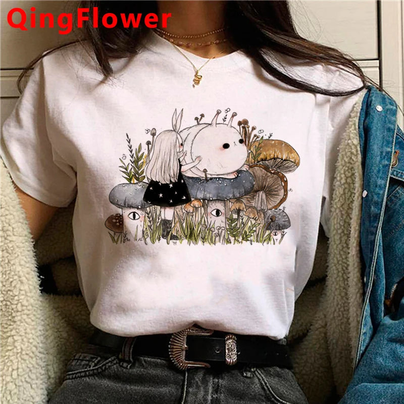 Kawaii Mushroom clothes women kawaii harajuku vintage t shirt graphic tees women streetwear