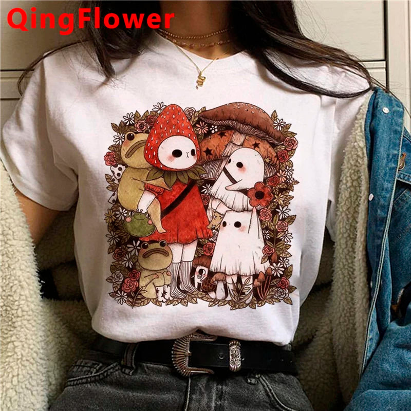 Kawaii Mushroom clothes women kawaii harajuku vintage t shirt graphic tees women streetwear