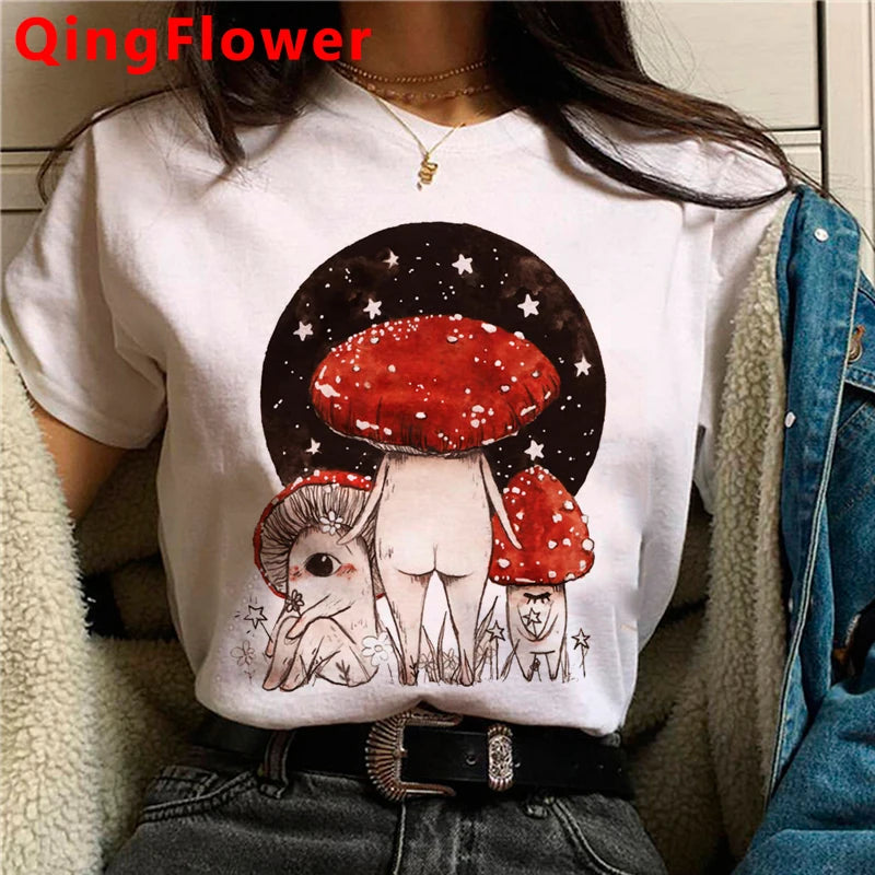Kawaii Mushroom clothes women kawaii harajuku vintage t shirt graphic tees women streetwear