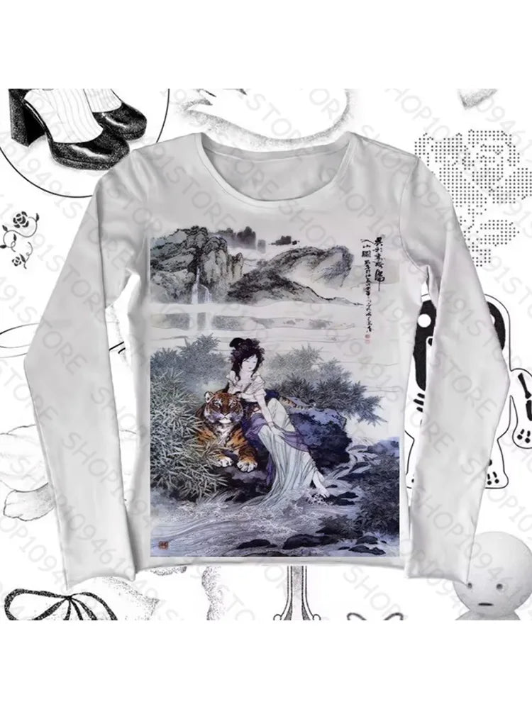 Star Girl Y2k Tops Harajuku Grunge Clothes for Women Kpop Goth Emo Crop Top Women Long Sleeve Trashy Y2k 2000s Women's T-shirts