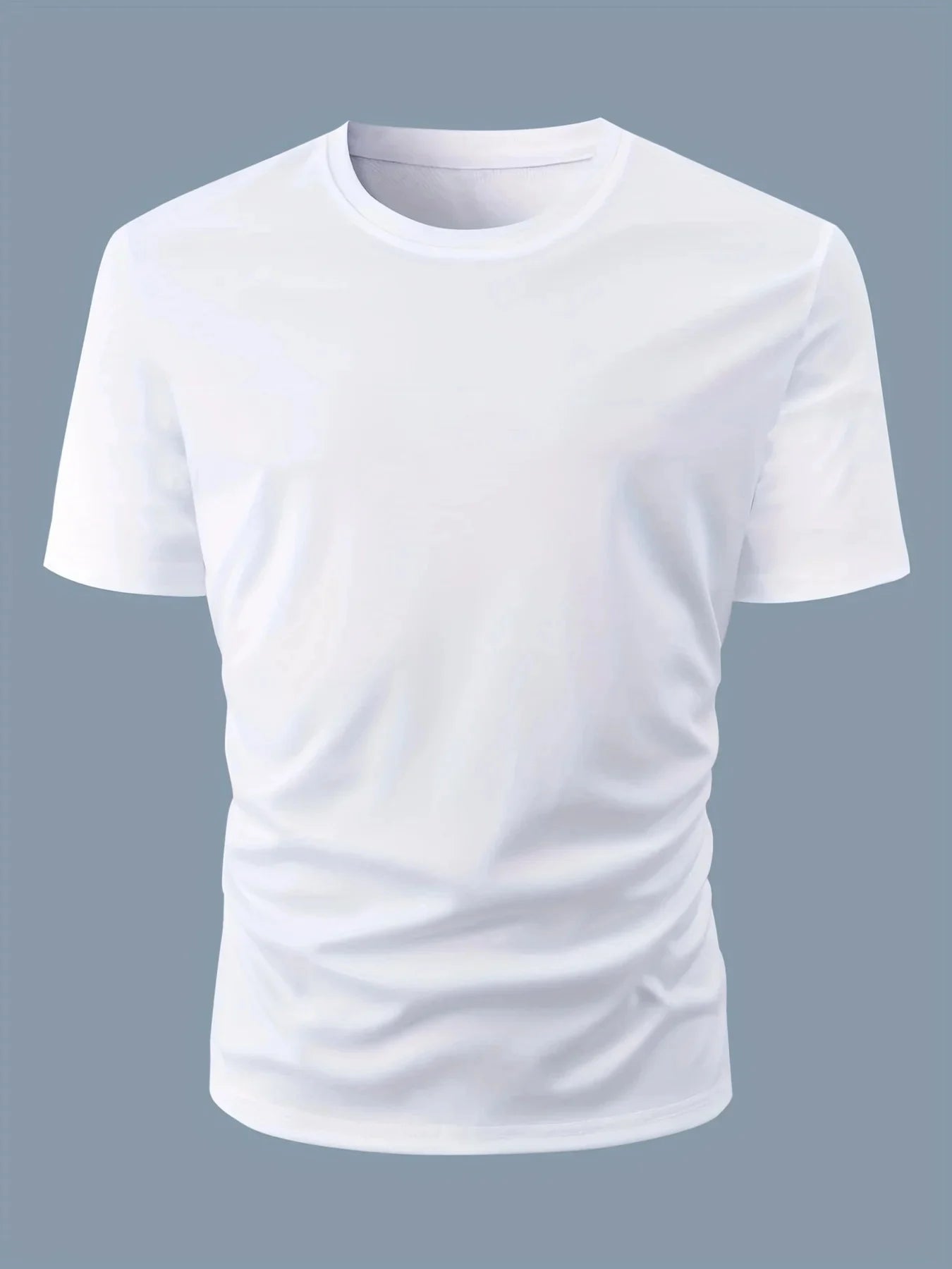 Men's 100% cotton casual sports loose oversized Focus print round neck short sleeved T-shirt top