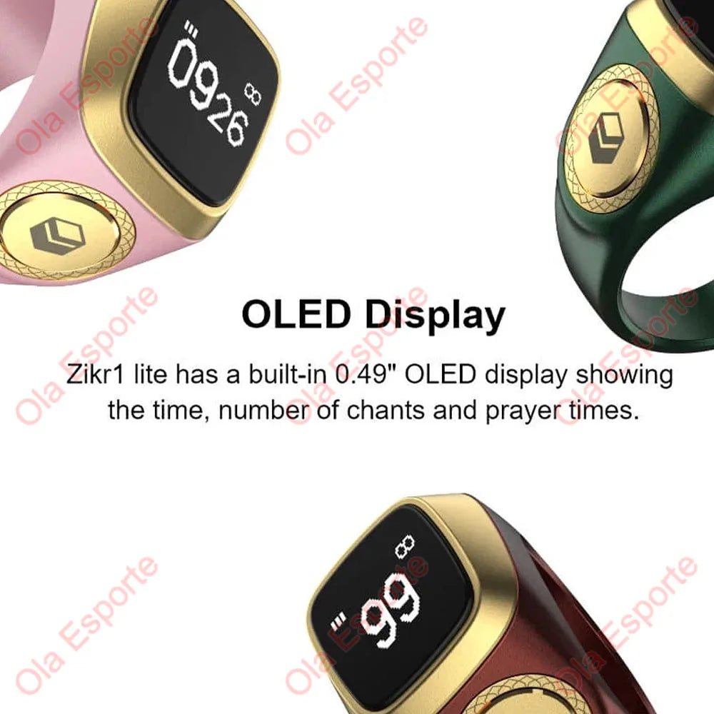 2026 Newest Qibla Zikr Muslim Smart Ring Tally Tasbeeh Counter 5 Prayer Time Reminder Waterproof Smart Rings Men Women Muslims