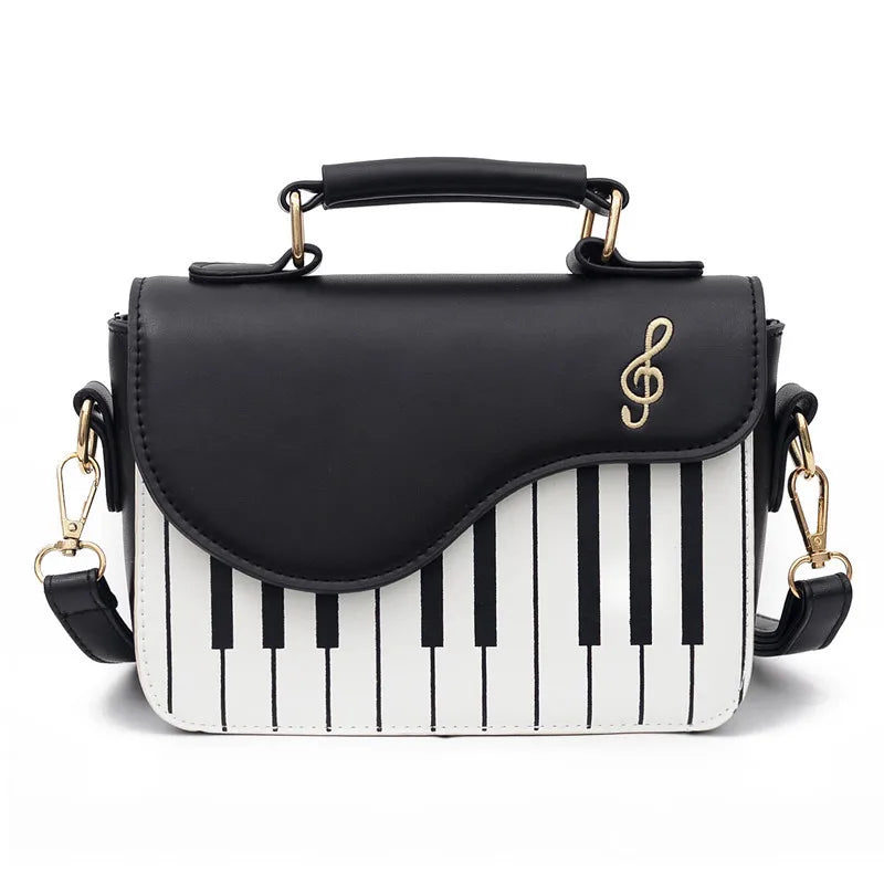 Korean Piano Design Women's Shoulder Bag PU Leather Messenger Handbag Fashion Crossbody with Coin Pocket