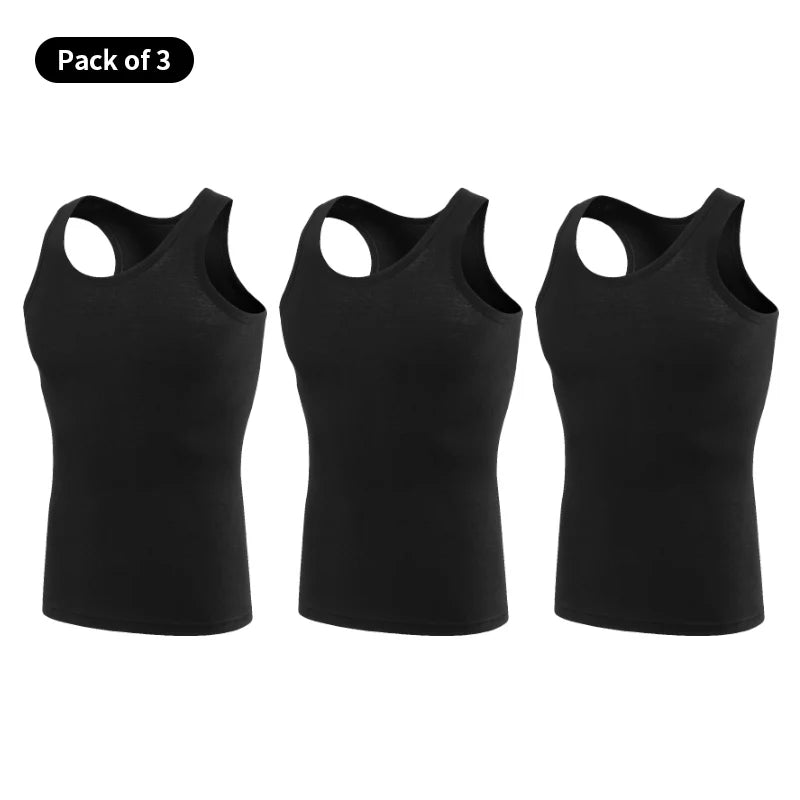 1 Pack Four Seasons Men's Cotton Joker Vest Teenagers Simple Fit Sports Fitness T-shirt Middle-aged Casual Sleeveless Shirt