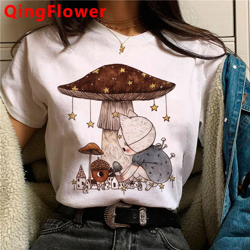 Kawaii Mushroom clothes women kawaii harajuku vintage t shirt graphic tees women streetwear