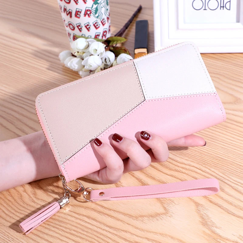 Fashion Zipper Wallets Womens Long Purses Handbags Coin Purse Cards Holder PU Leather Billfold Wallet