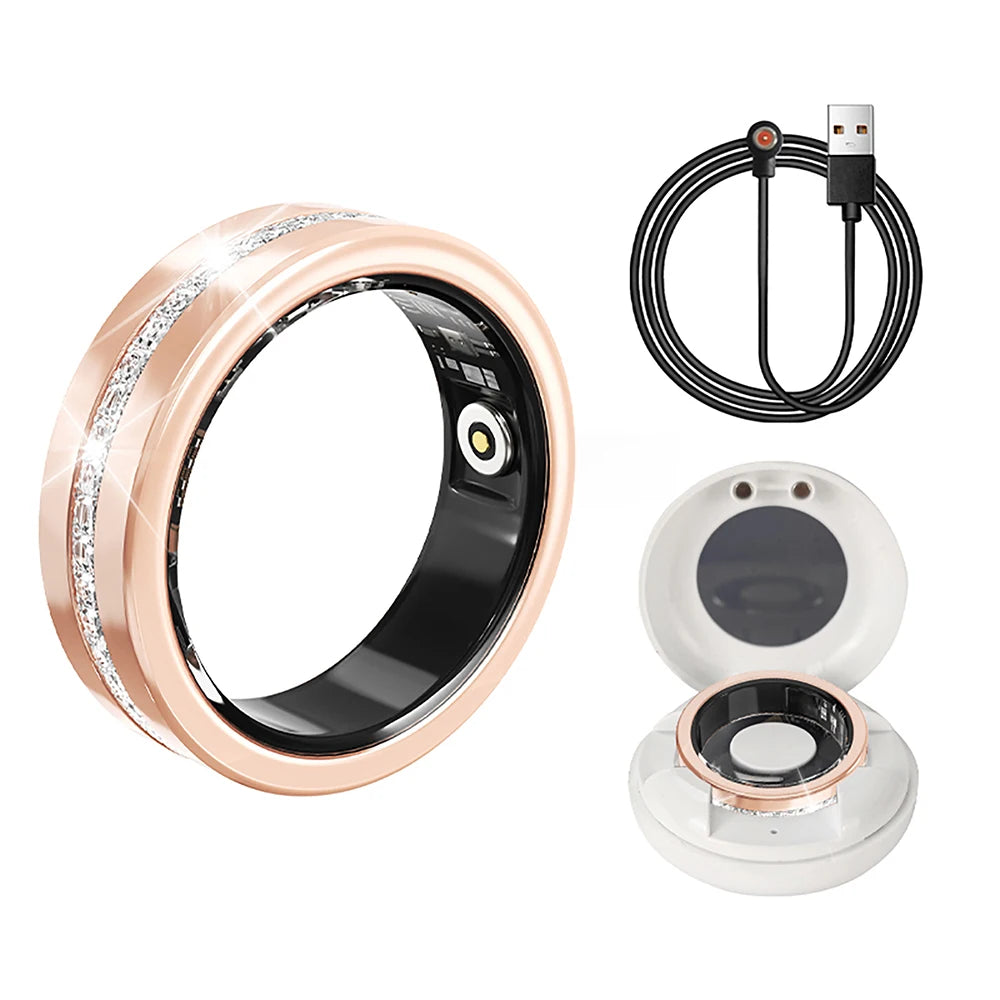 2025 New Smart Ring Lady Heart Rate Sleep Health Monitor Menstrual cycle detection IP68 Waterproof Fashion Sport Rings Women Men
