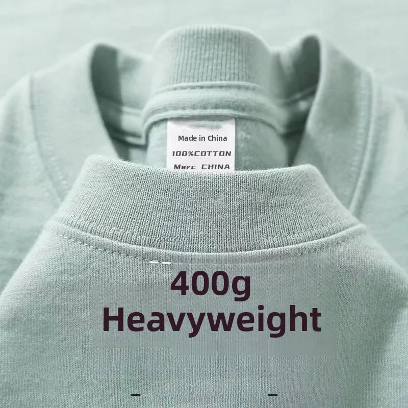 Heavyweight Pure Cotton Short Sleeve T-Shirt Tianqing Color Summer Loose Fit Unisex Basic Sle Comfortable Breathable Casual...