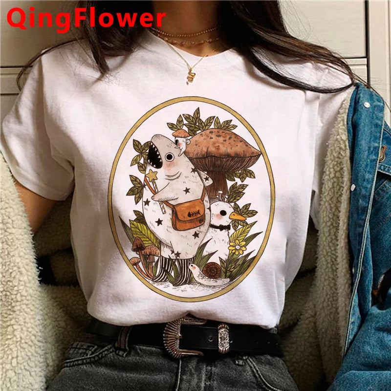 Kawaii Mushroom clothes women kawaii harajuku vintage t shirt graphic tees women streetwear