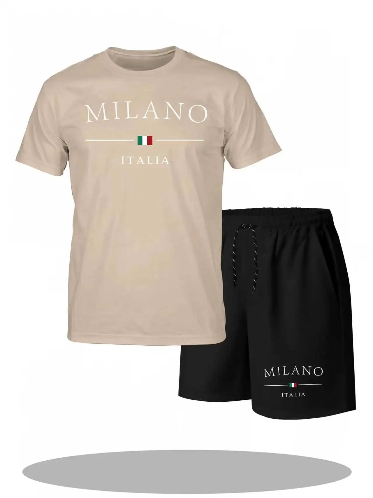 Men's Tracksuit 2 Piece O-neck Short Sleeve Shirt Shorts Set Men's Running Suit Plus Size T shirts Man Clothing Summer T-shirt