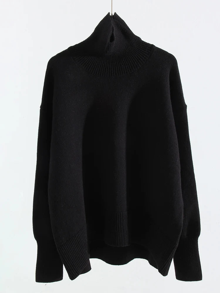 Winter Clothes Brown Sweaters Women Oversize Turtleneck Warm Pullovers Thick Sweaters For Women Oversized Sweater White Jumpers