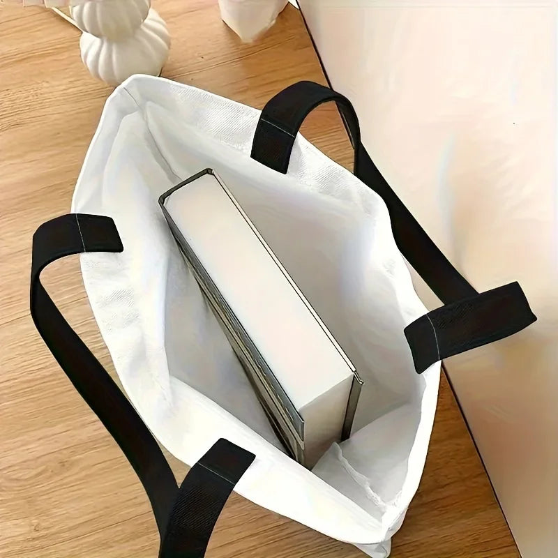 Cat Floral Design Handbag Retro Pattern Decorative Tote Bag Daily Casual Use Shoulder Bag, Large Capacity Practical Shopping Bag
