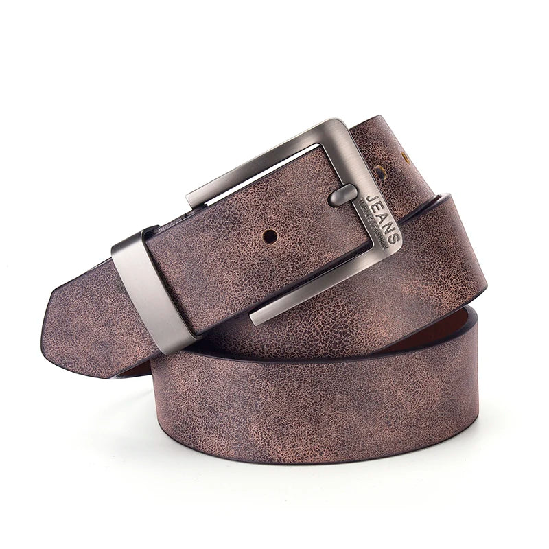 New Men's High-Quality PU Leather Belt Metal Pin Buckle Belt Leisure Business Waistband Fashionable Male Accessory Designer Belt
