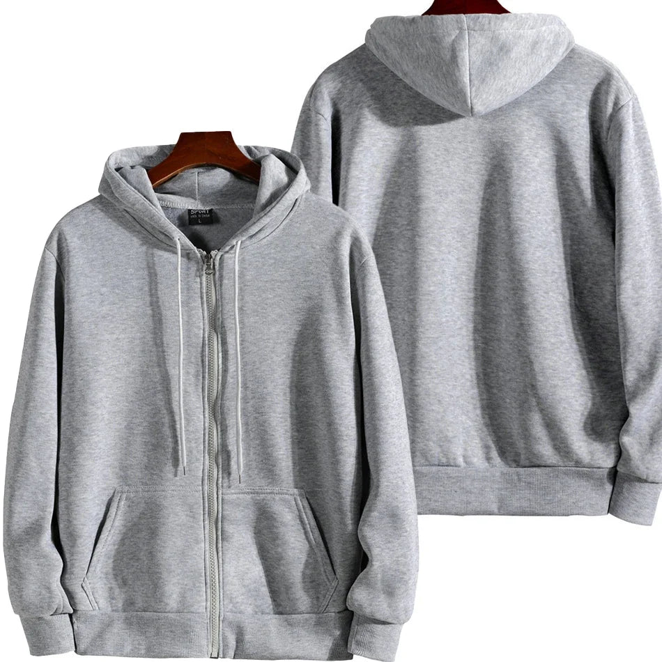 2025 New Fashion Zipper Hoodies Women/Men Fashion Long Sleeve Hooded Sweatshirt Casual Autumn Winter Sportwear Solid Clothes