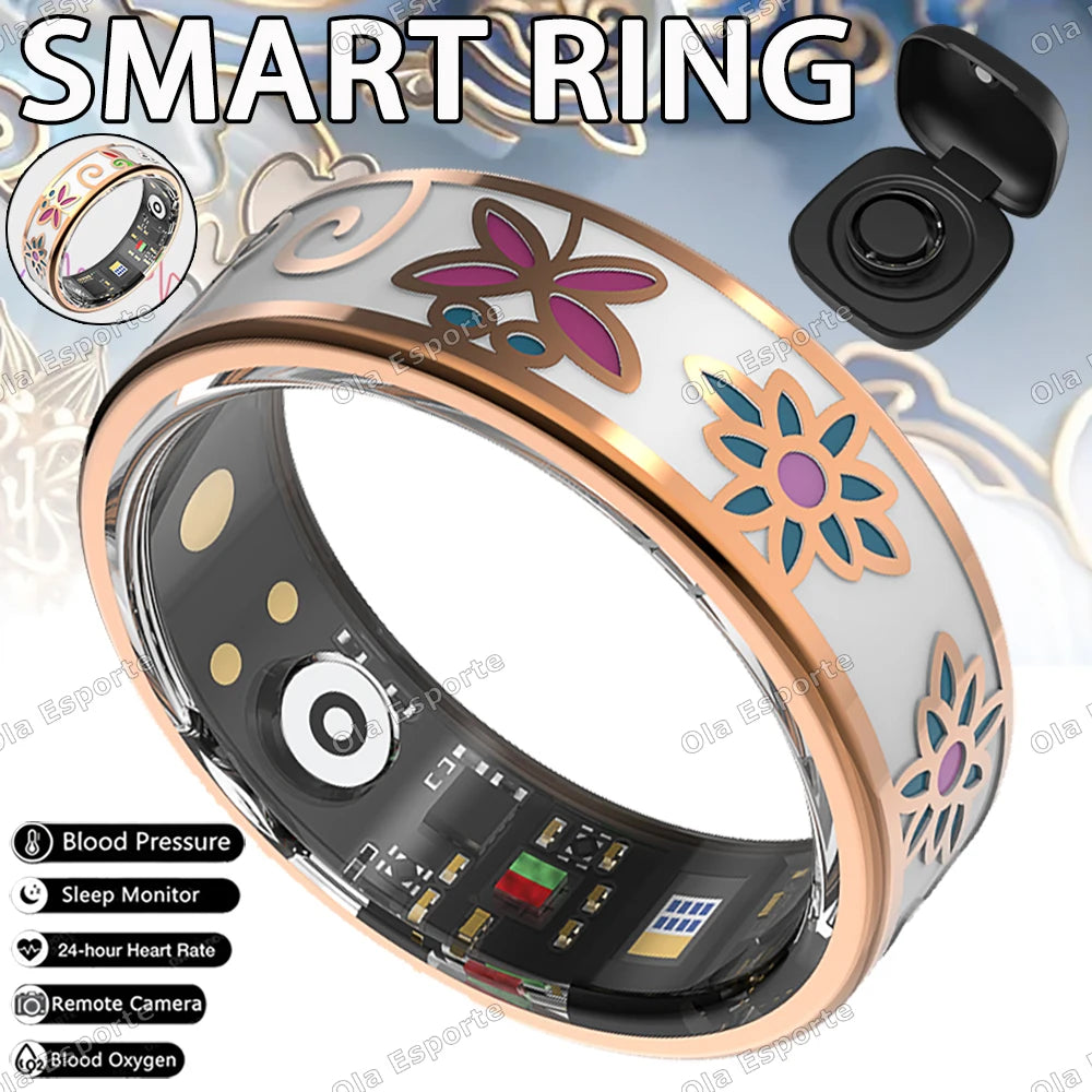 New2026 Smart Ring Color Enamels Women Female Stainless Steel Intelligent Finger Rings IP68 Waterproof Smartring Fitness Tracker
