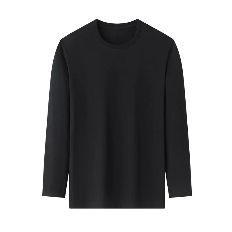 100% Cotton Long Sleeve T shirt For Men Solid Spring Casual Mens T-shirts High Quality Male Tops Classic Clothes Men's T-shirts