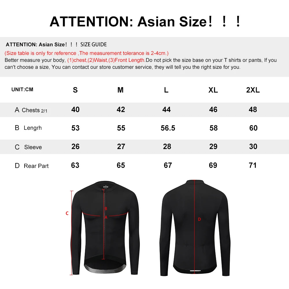HISERWA Men Cycling Jersey Long Sleeve Pro Aero Slim Fit Cycling Jersey MTB Road Bike Clothing Breathable Quick Dry Shirts Tops