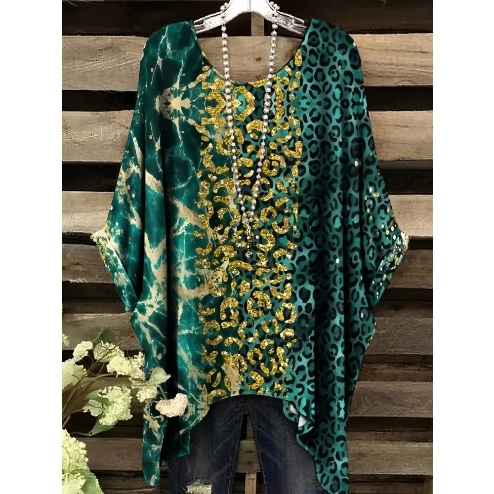 2025 New Women's T-Shirt Fashion Leopard 3D Print Tops Summer Sexy Round Neck Short Sleeve Tee Street Casual Loose Woman Clothes