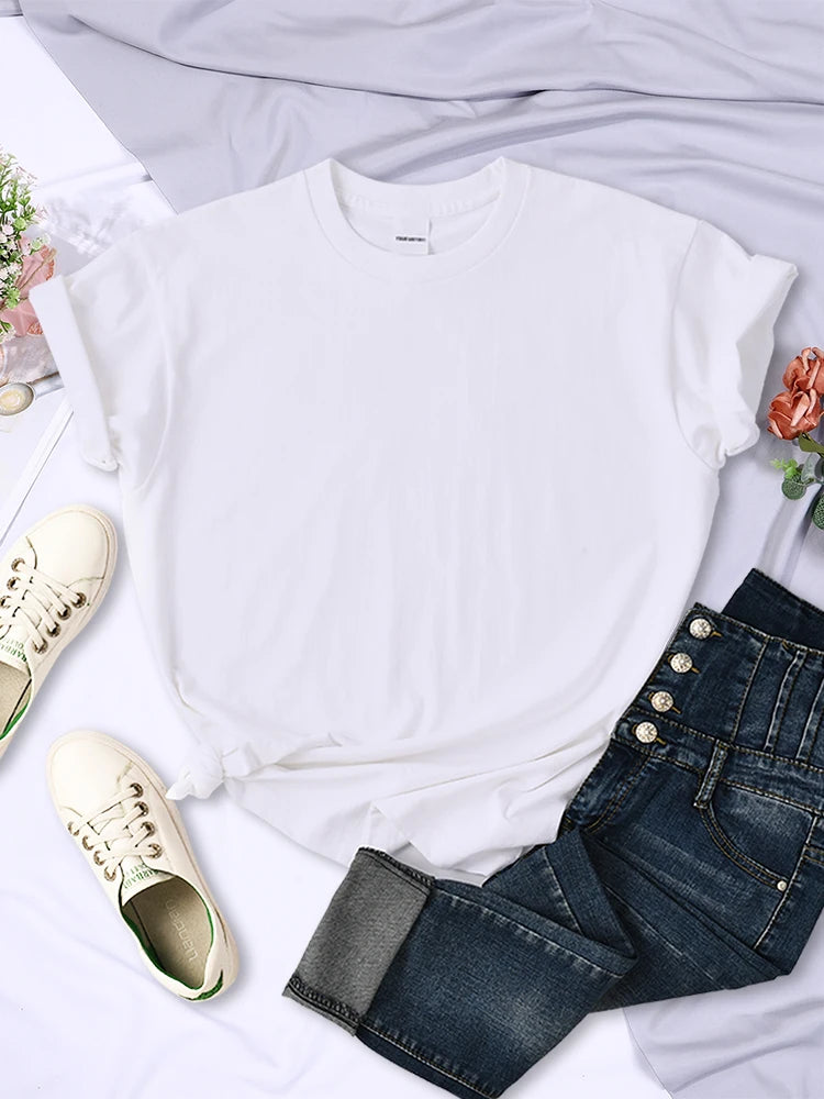 Summer Women Solid Color T-Shirts Comfortable All-Match Multicolor Clothes Loose O-Neck Short Sleeve Tees Casual Female Tops