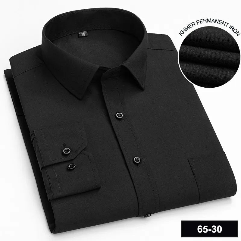 Men's Long Sleeve Shirt High-quality Fashion Casual Print Plaid Stripe Single Pocket Fit Business Formal Office Four Season Top