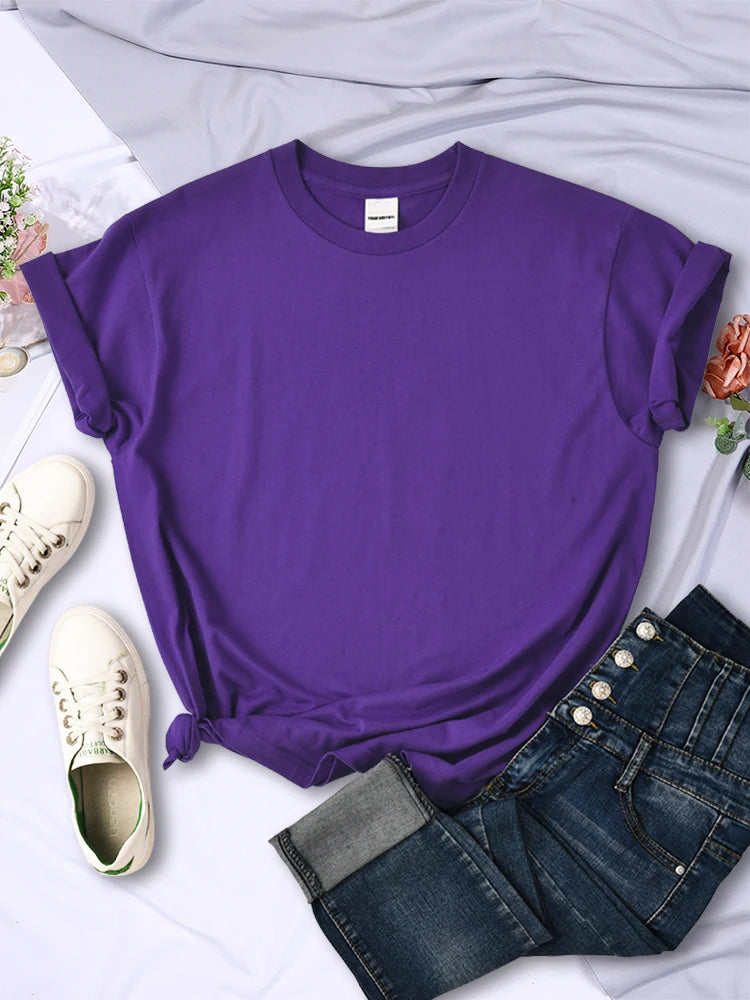 Summer Women Solid Color T-Shirts Comfortable All-Match Multicolor Clothes Loose O-Neck Short Sleeve Tees Casual Female Tops