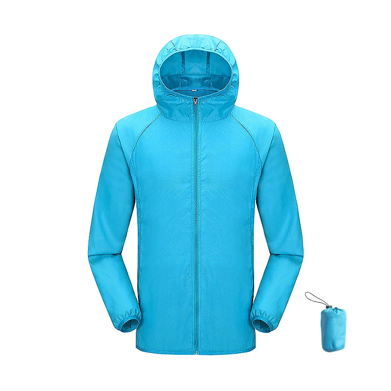 Camping Rain Jacket Men Women Waterproof Sun Protection Clothing Fishing Hunting Clothes Quick Dry Skin Windbreaker With Pocket
